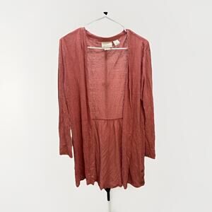 Cynthia Rowley Dusty Rose Linen Open Front Cardigan Women’s Medium Lightweight
